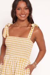 Simo Romper - Yellow Gingham