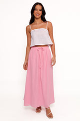 Simone Skirt Set - White Pink