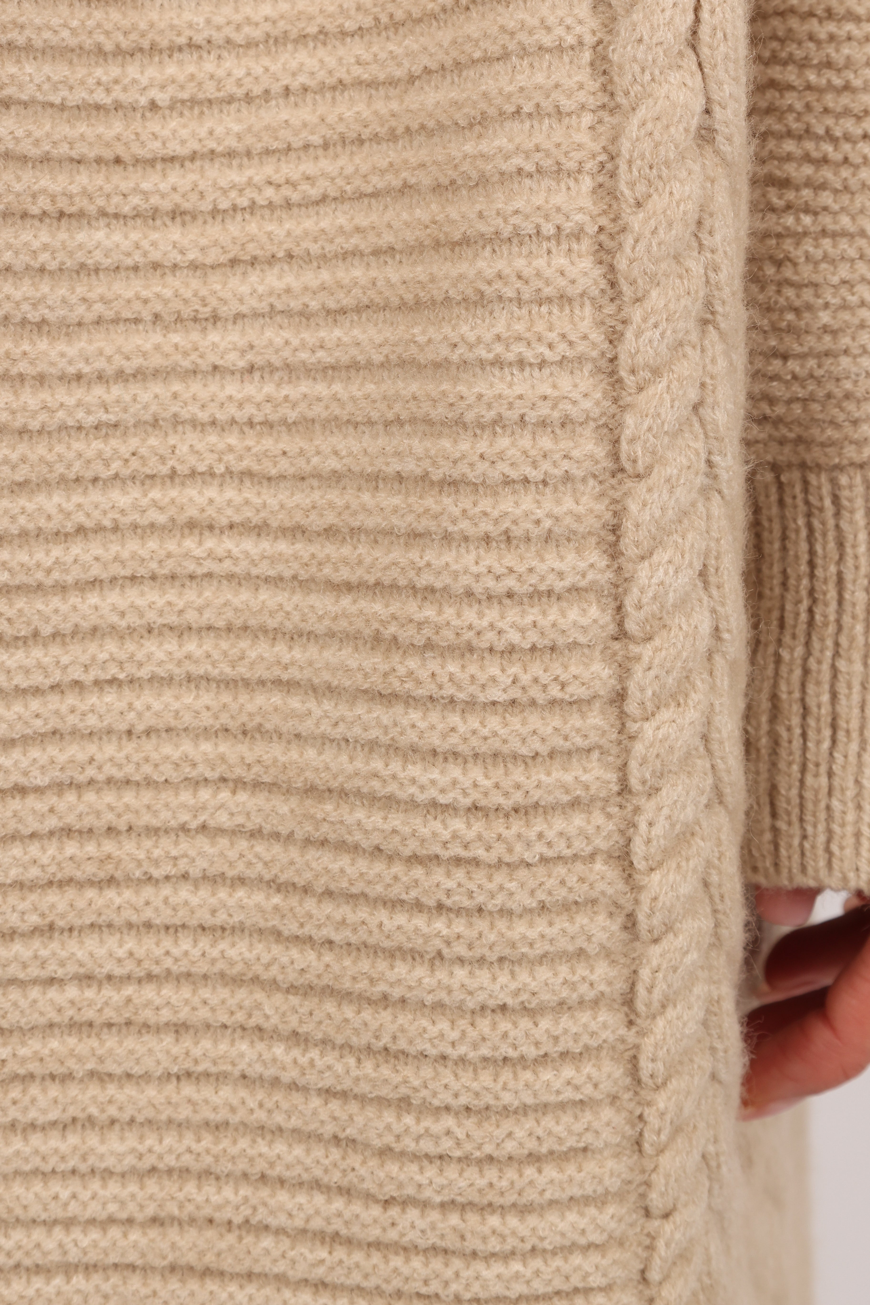 Soma Oversized Open Front Cardigan - Beige