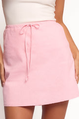 Sonni Linen Mini Skirt - Pink