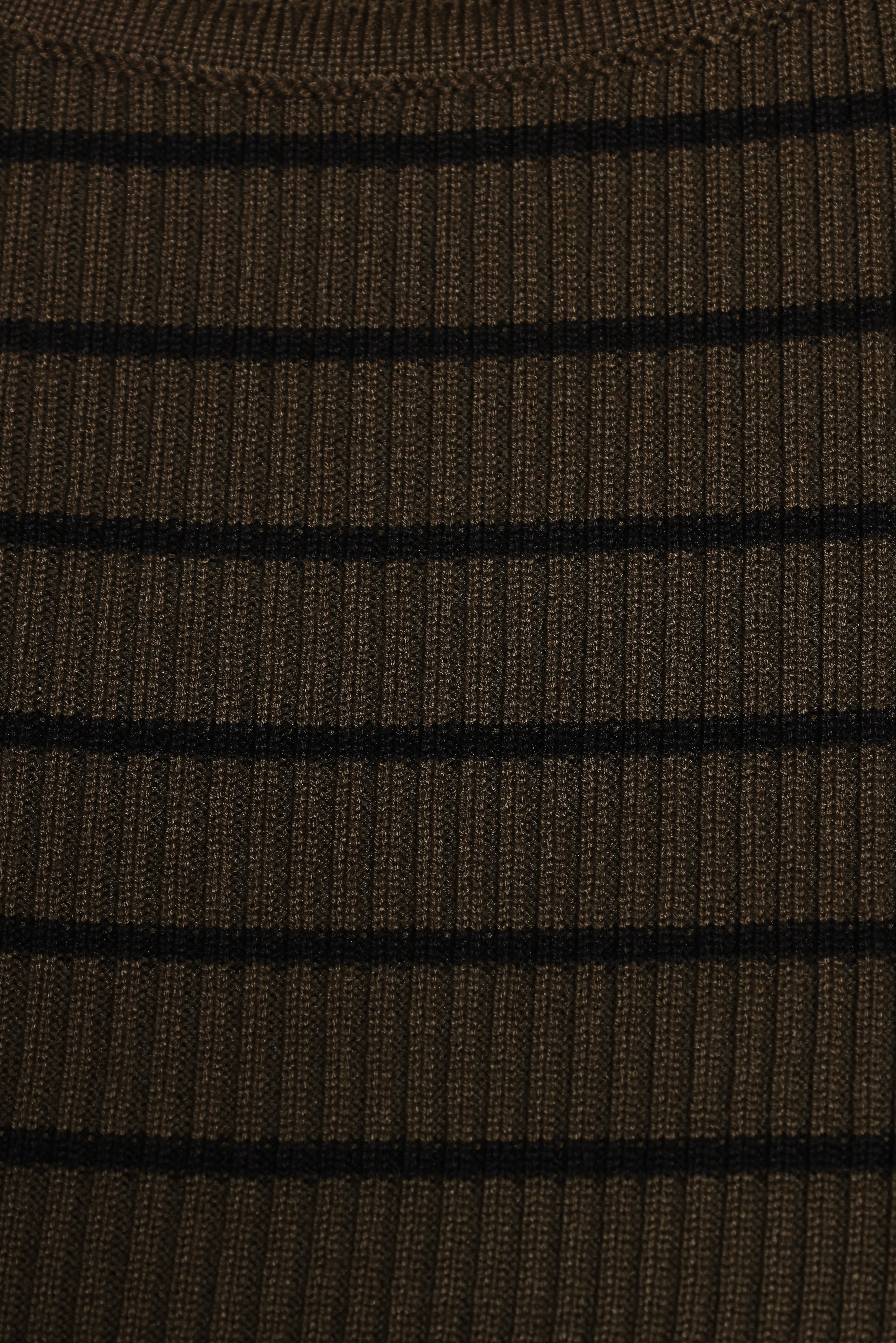 Stacie Ribbed Knit Top - Olive Stripe