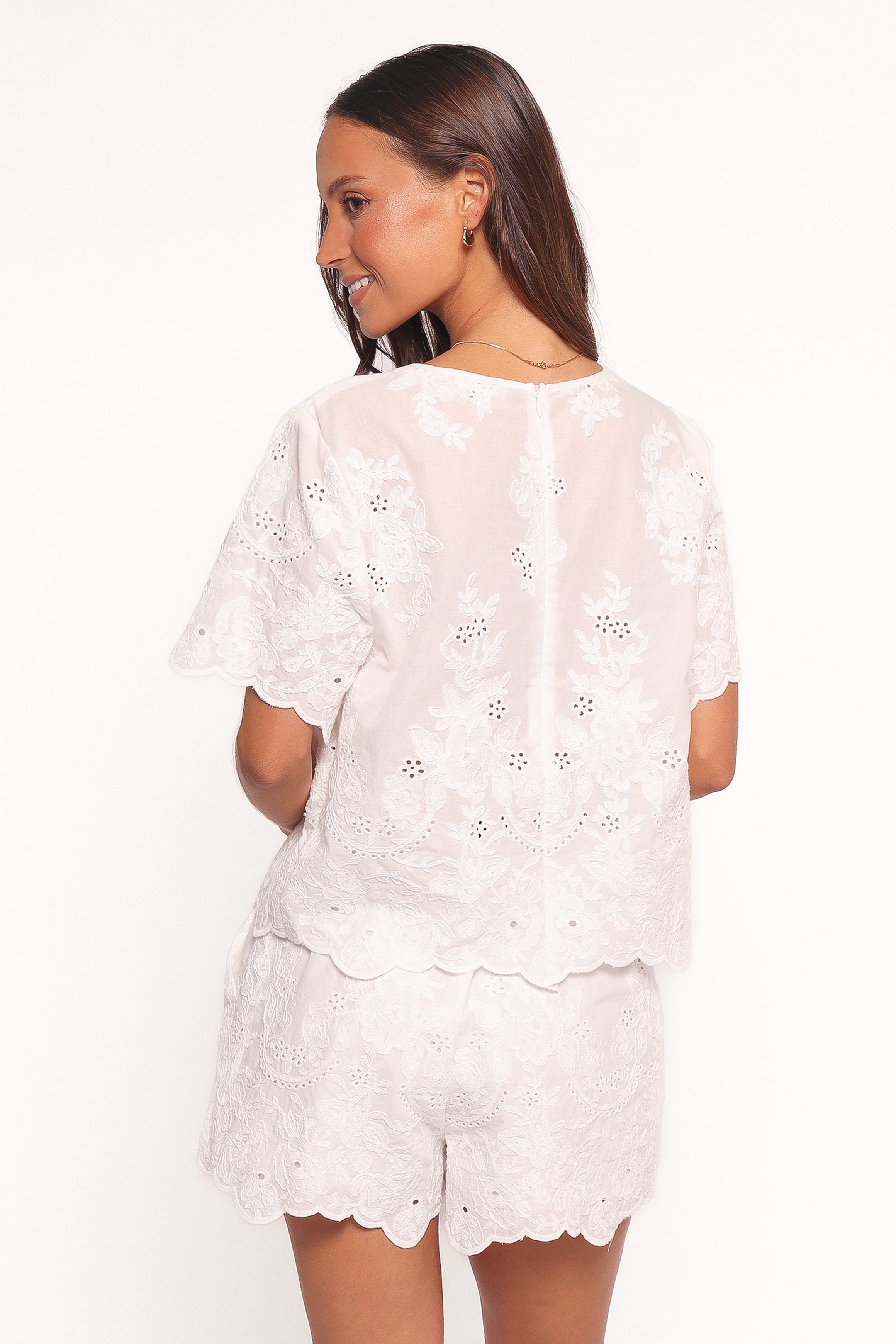 Tanis Embroidered Top - White