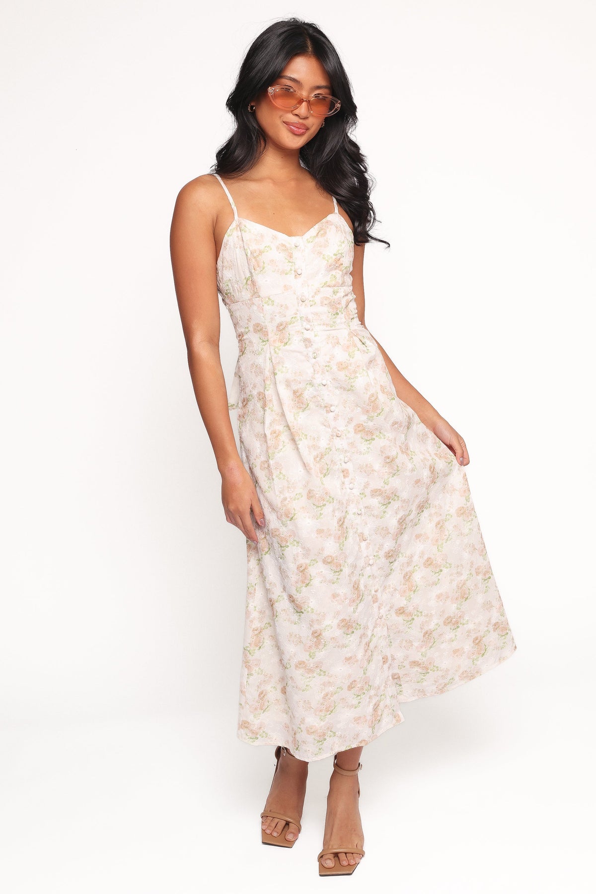 Teah Midi Dress - Pink Floral