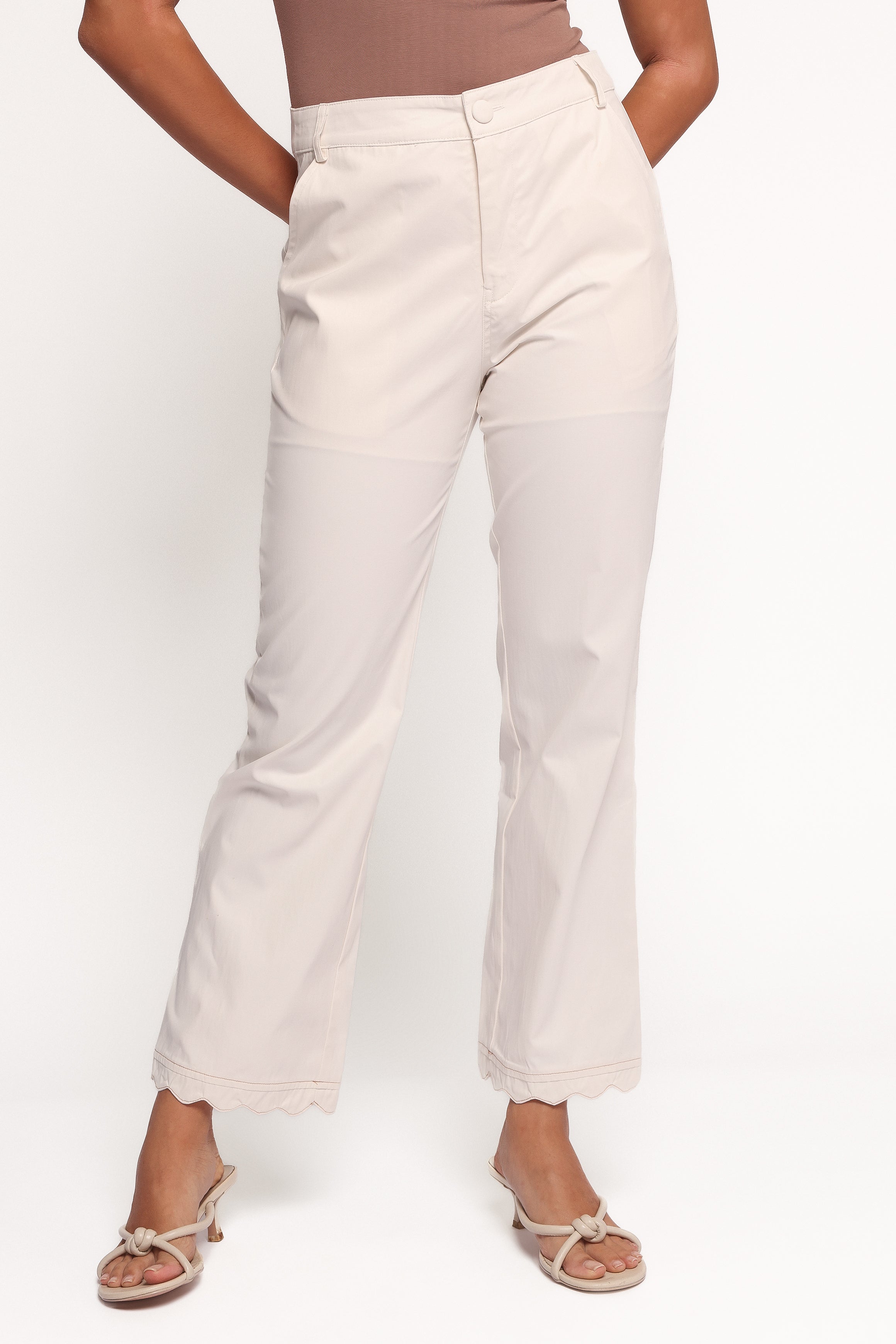 Thiago Scalloped Pant - Cream
