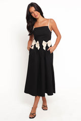 Tia Midi Dress - Black