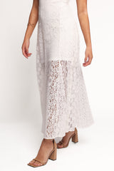 Varia Lace Maxi Dress - White