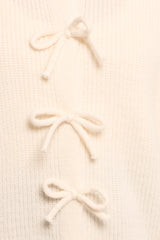Wilde Bow Front Cardigan - Off White