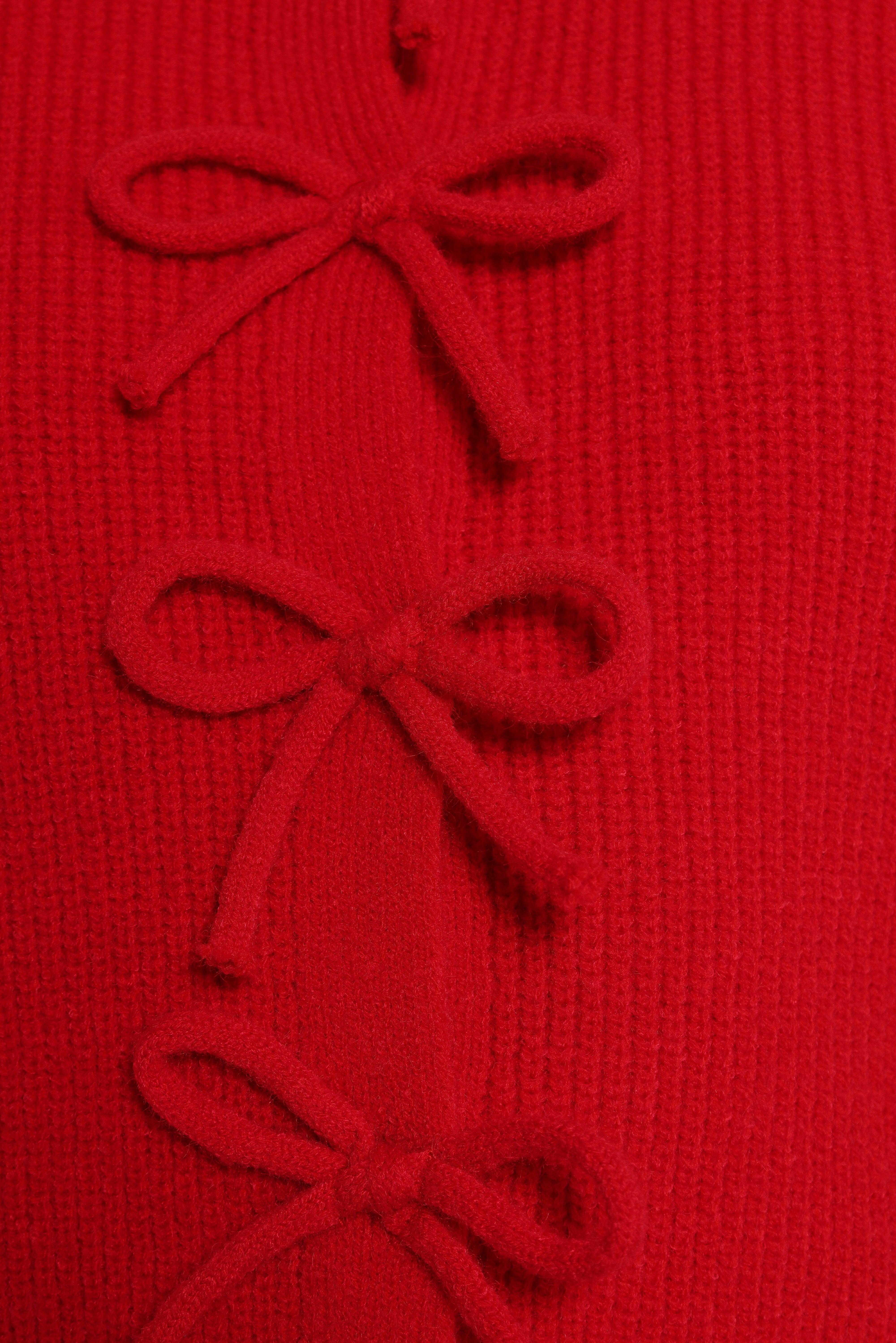 Wilde Bow Front Cardigan - Red