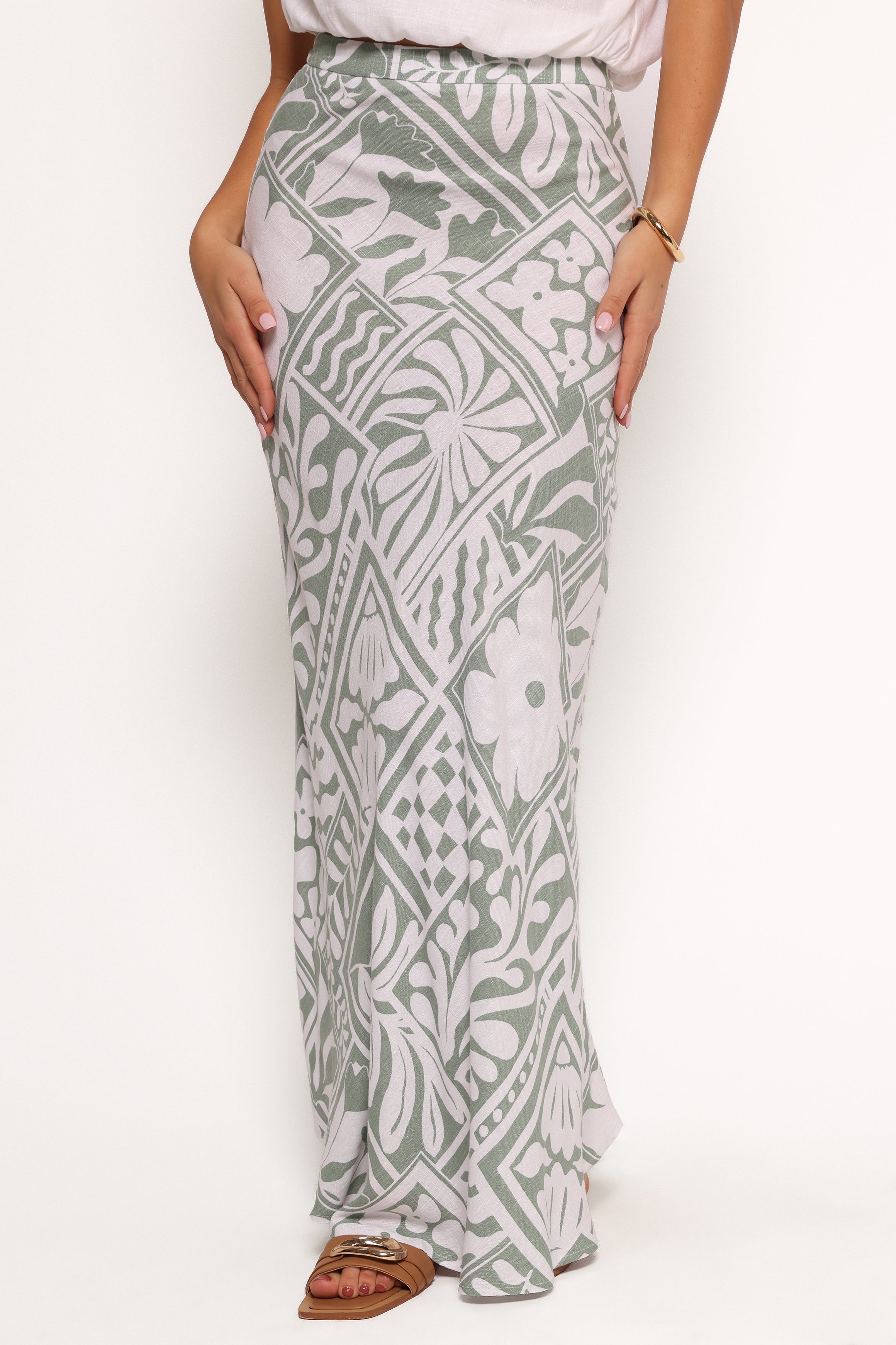 Willow Maxi Skirt - Sage Print