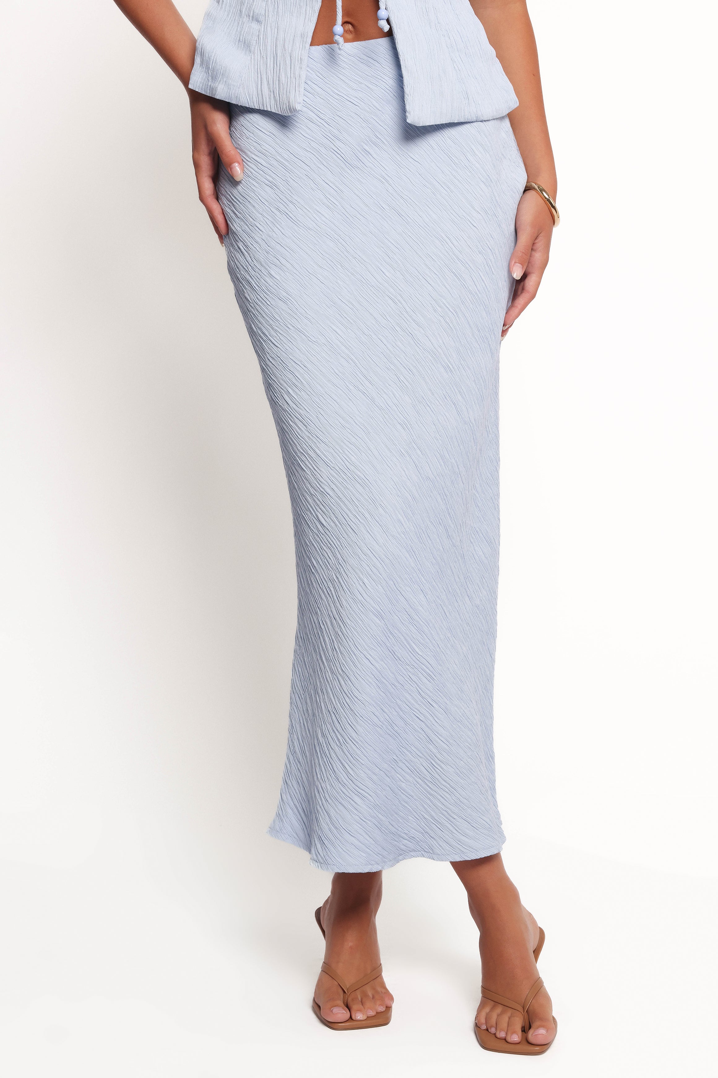 Ysolde Bow Detail Skirt Set - Light Blue