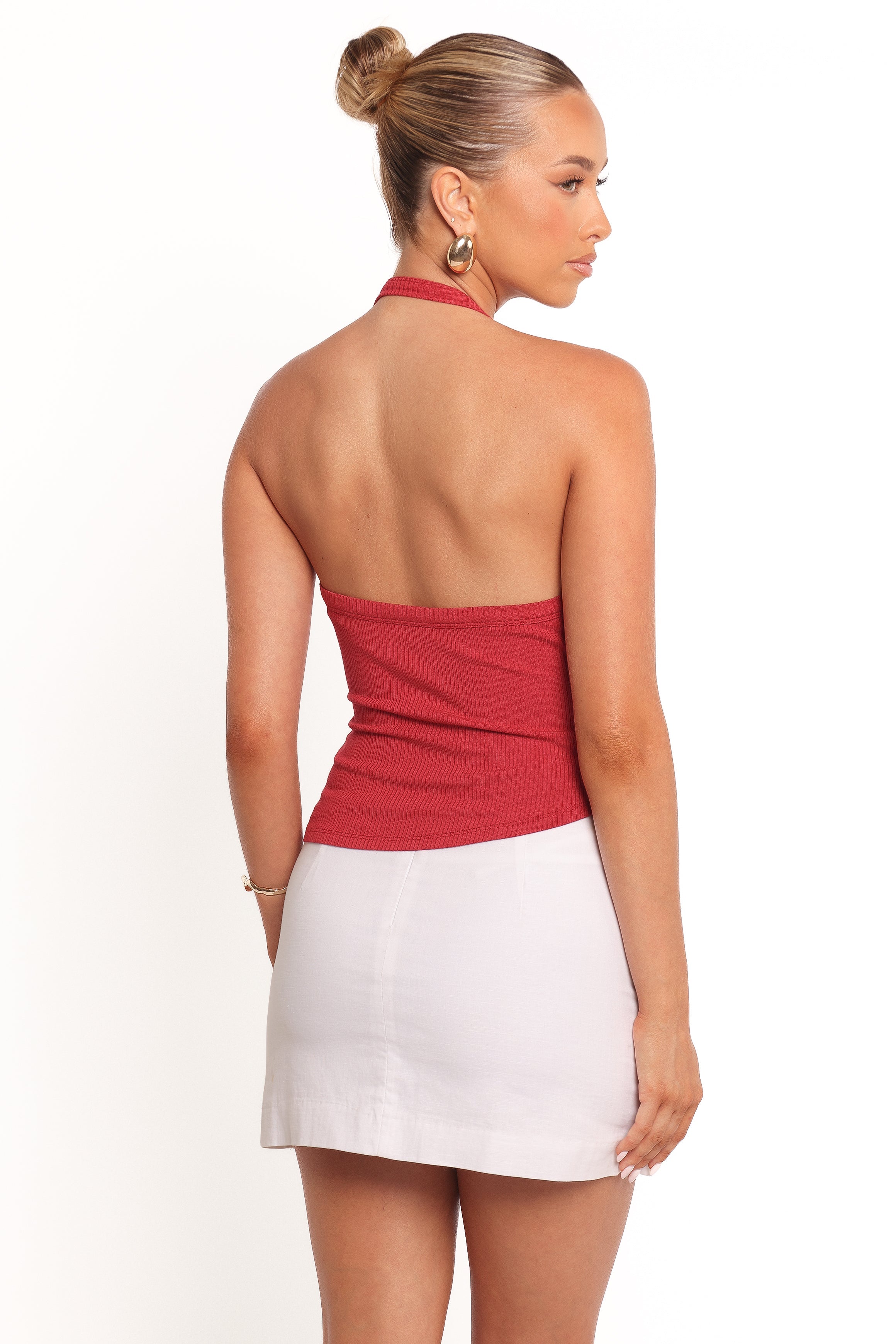 Yulissa Halter Knit Top - Red