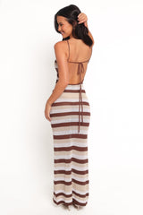 Zyon Maxi Dress - Chocolate Multi