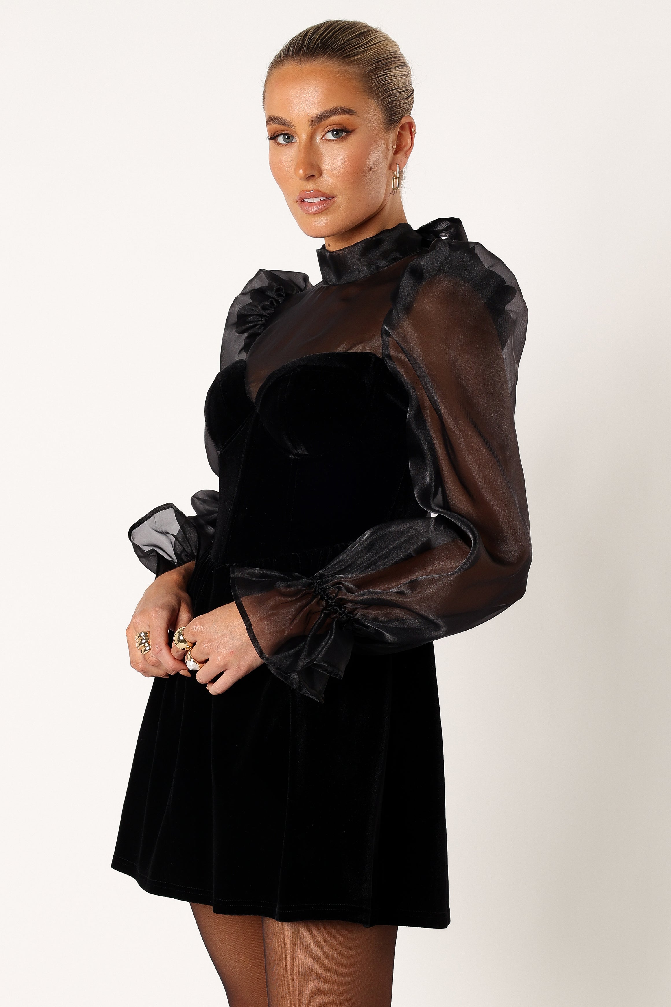 Blaire Longsleeve Mini Dress - Black