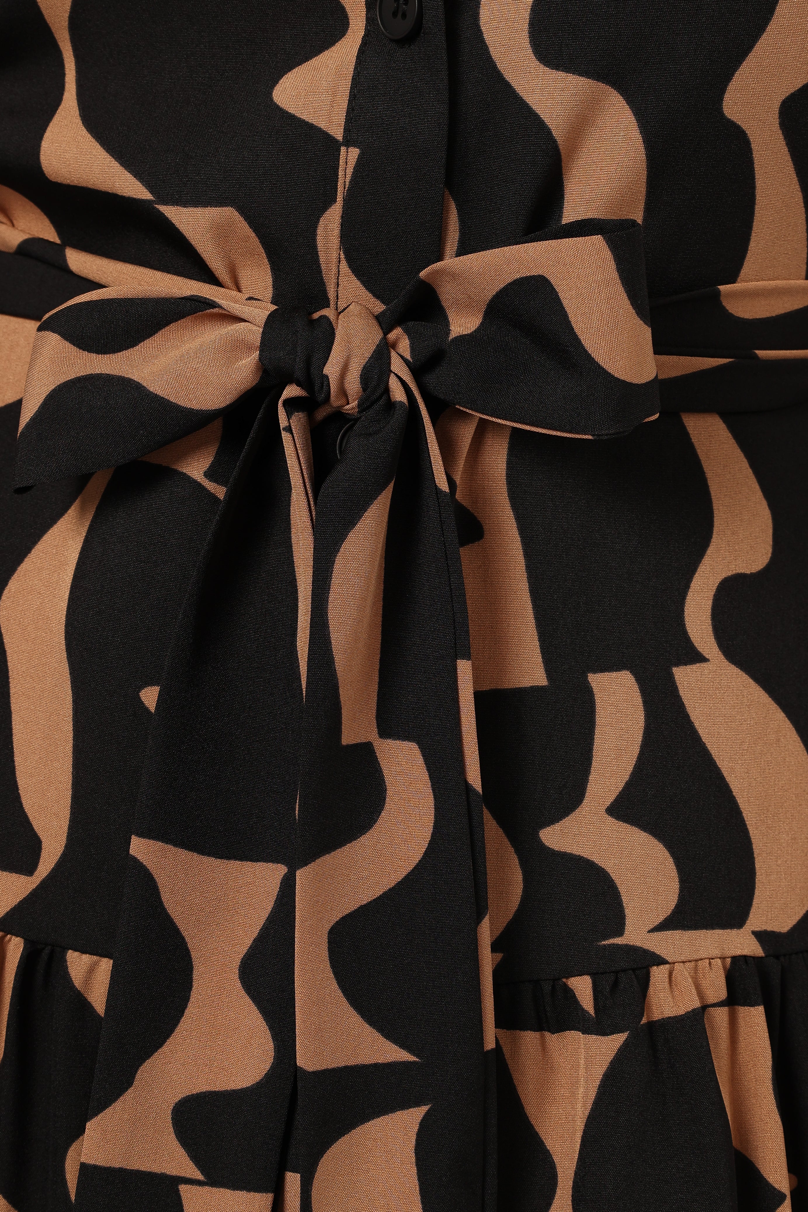 Lincoln Long Sleeve Maxi Dress - Black/Beige