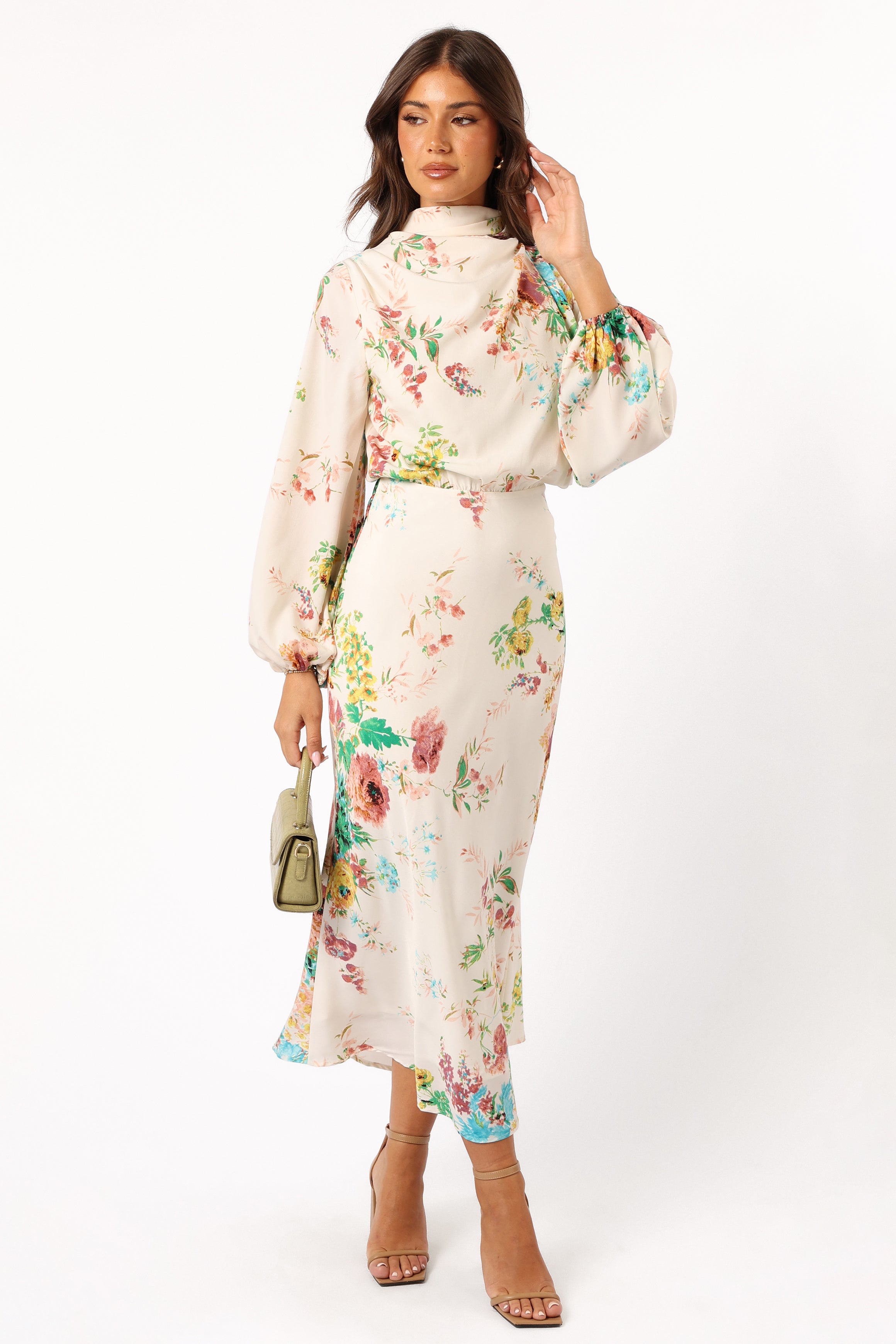 Sophia Long Sleeve Dress - White Floral