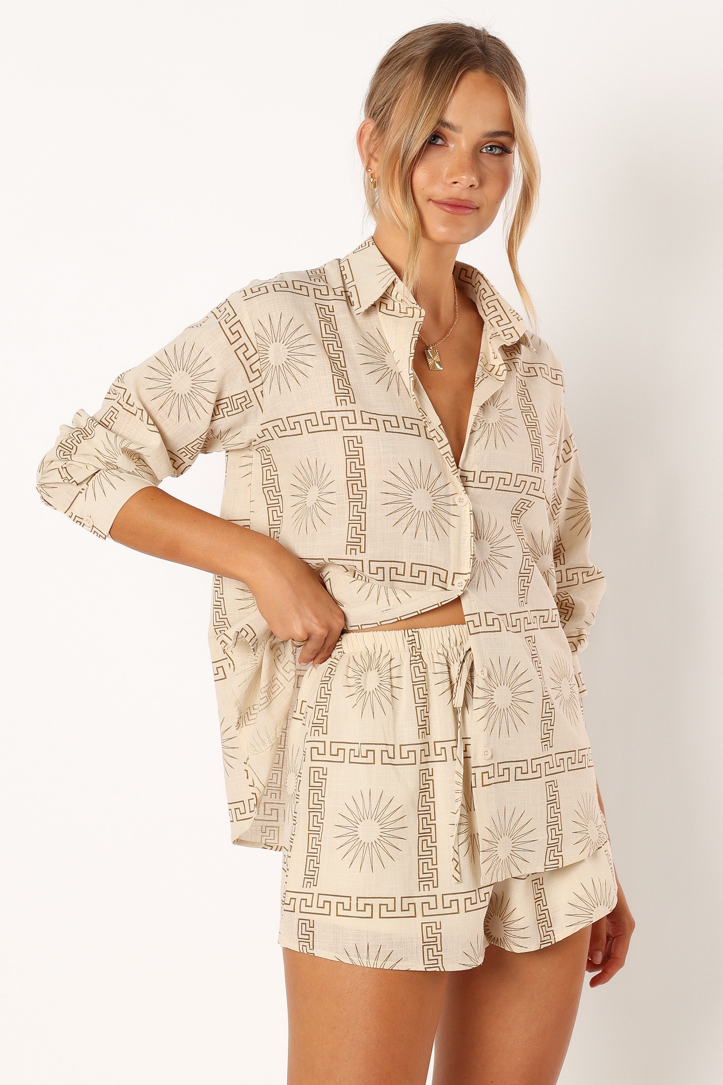Penny Short Set - Beige Print