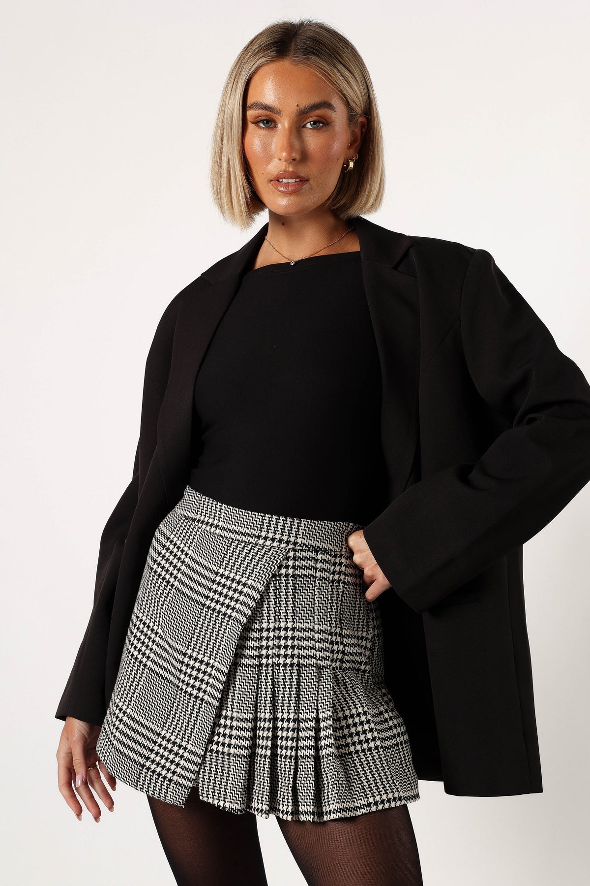 Natasha Mini Skort - Black/White