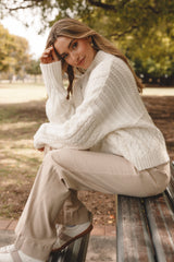 Nico Wide Leg Jean - Beige