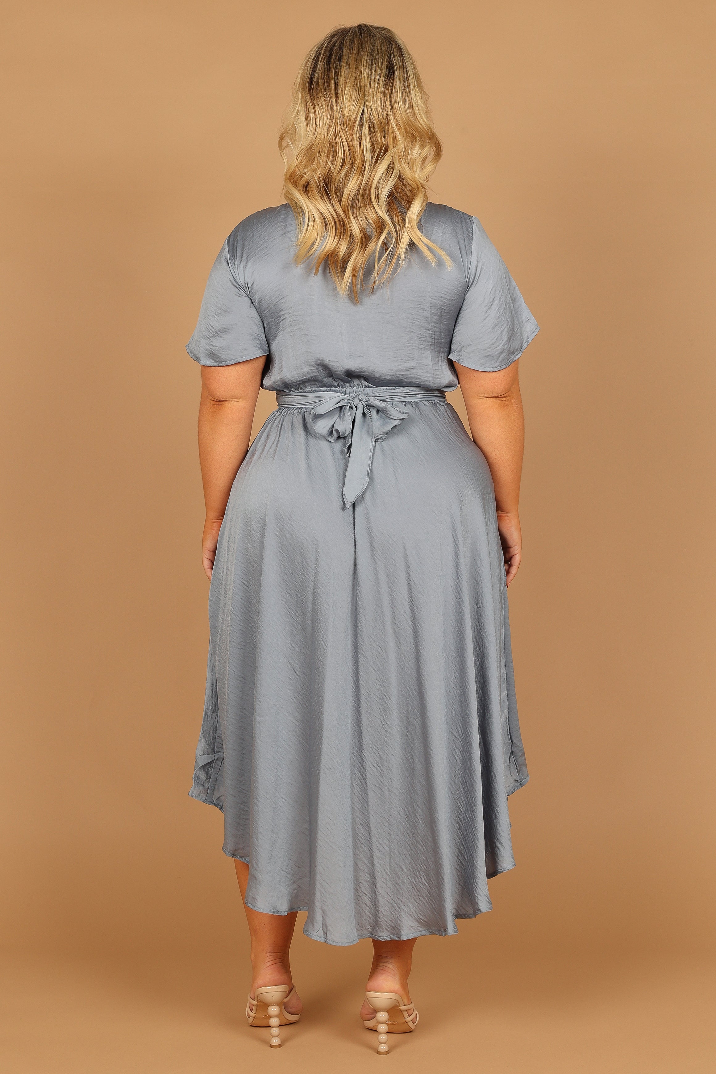 Amanda Hi Lo Tie Front Dress - Blue