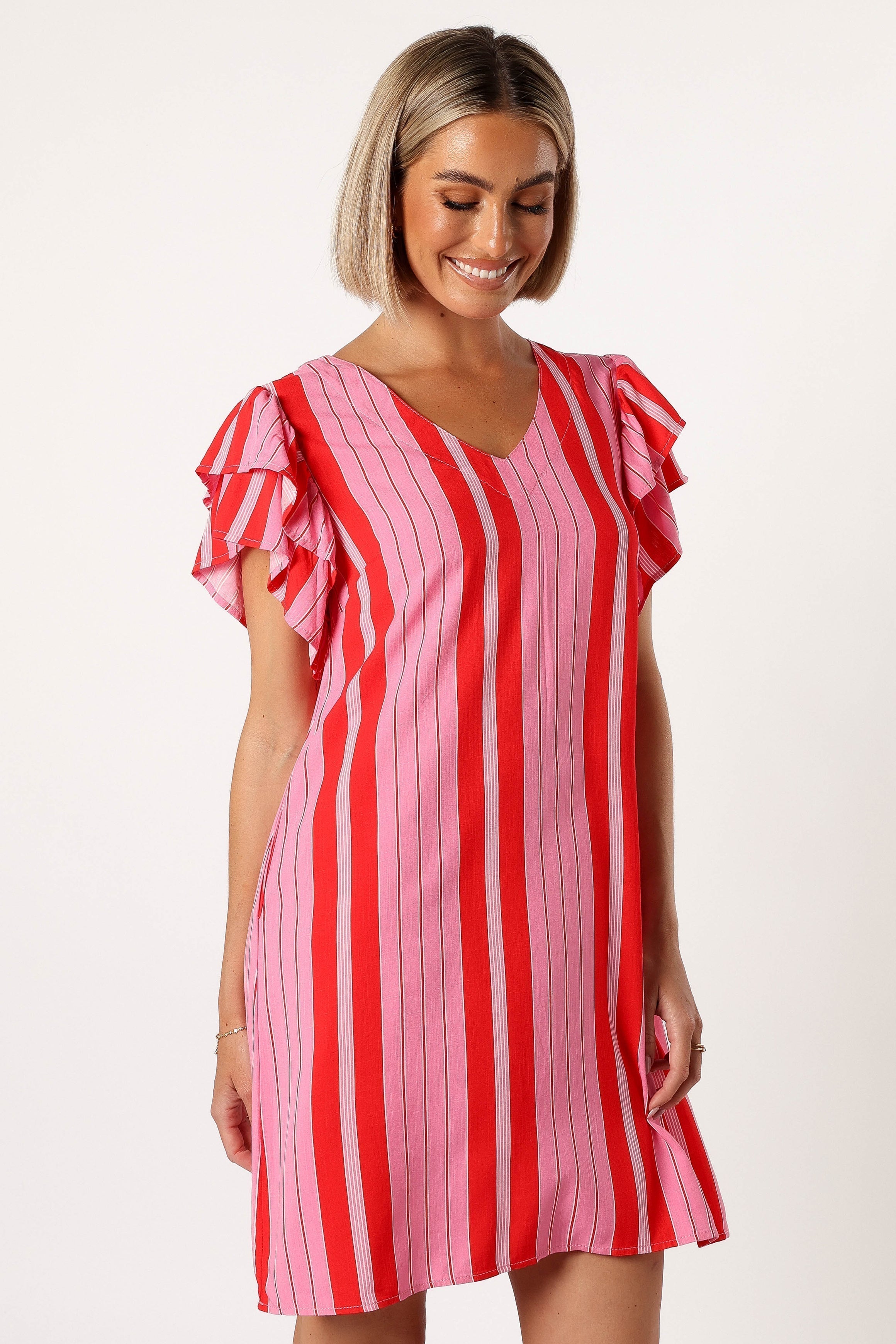 Amara Mini Dress - Pink Stripe