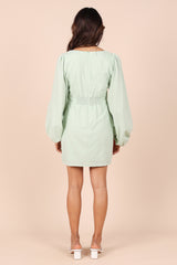 Emilina Long Sleeve Mini Dress - Sage