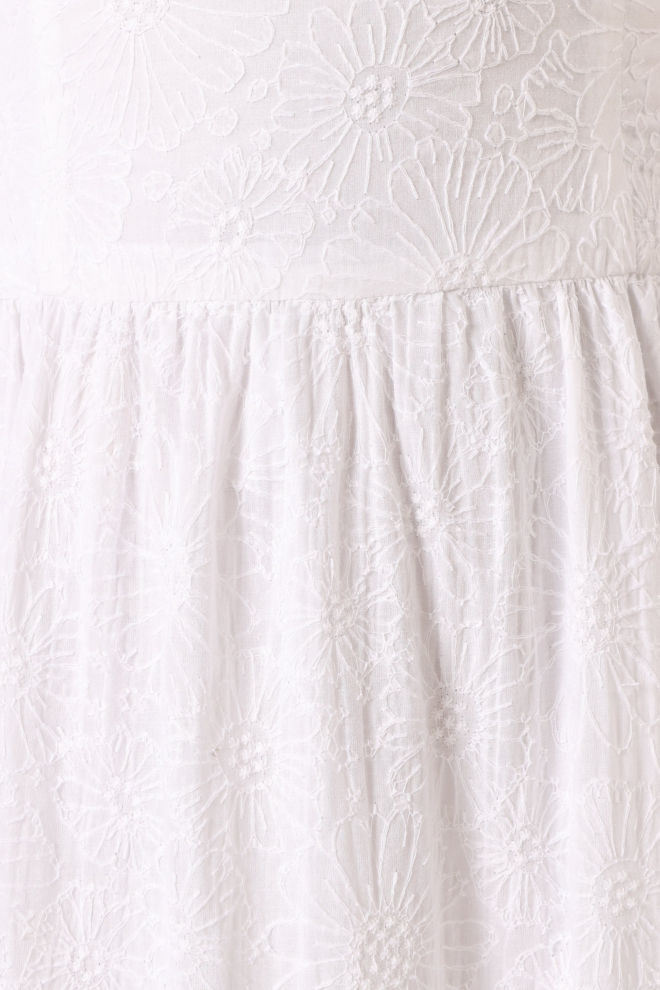 Florina Midi Dress - White Floral