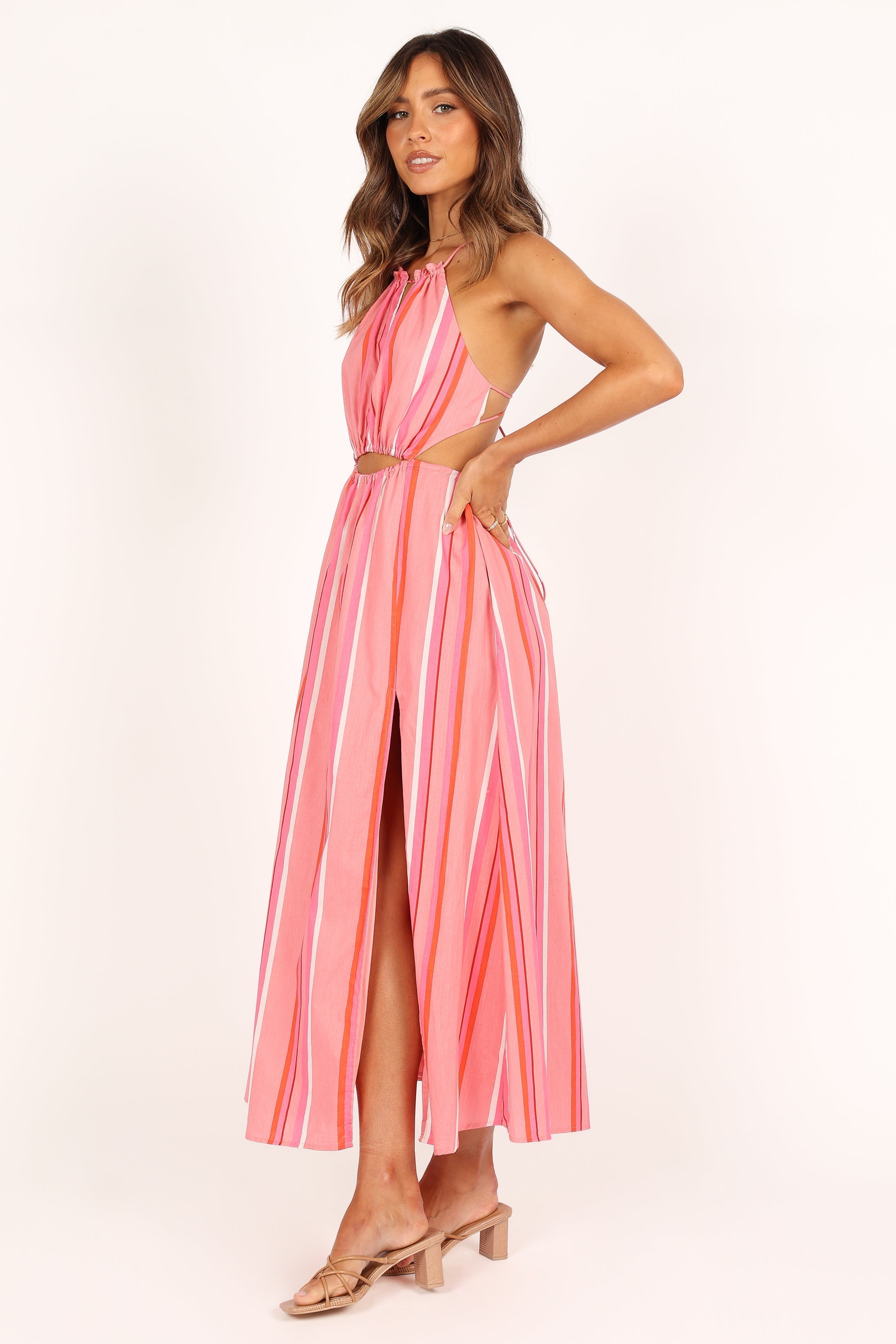 Madam Midi Dress - Pink Stripe
