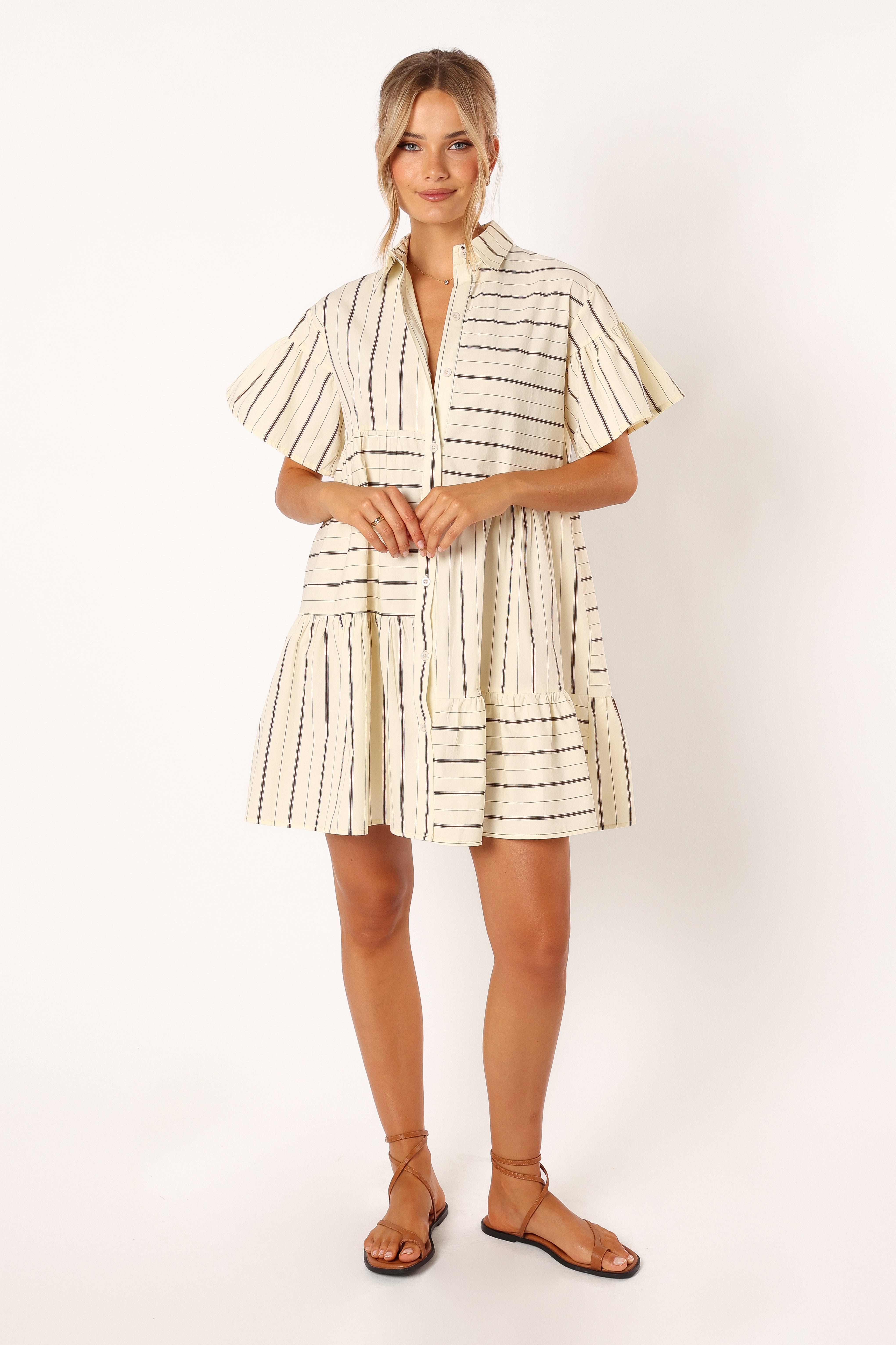 Peachy Mini Dress - Beige Tan