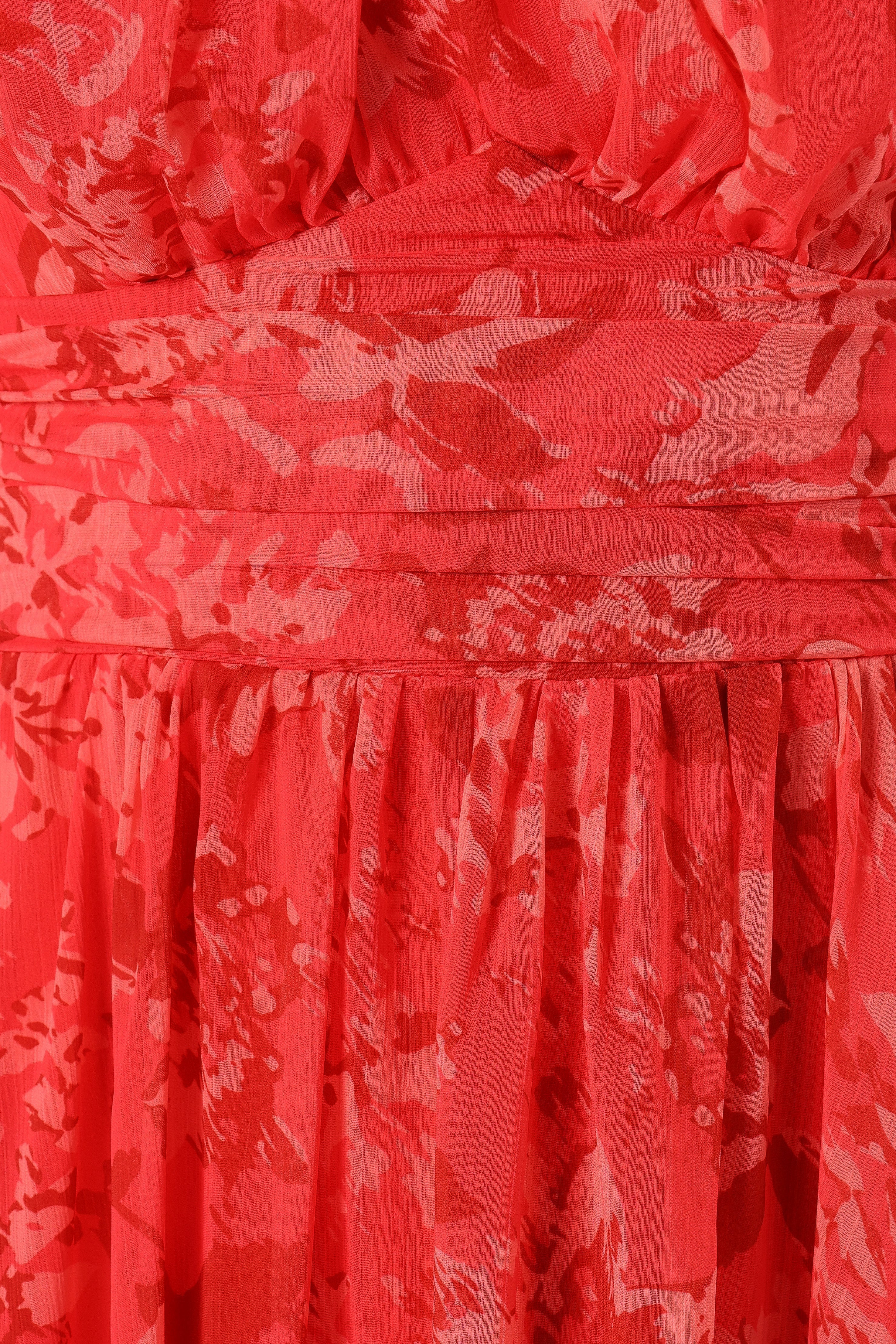 Primrose Halterneck Maxi Dress - Red Floral