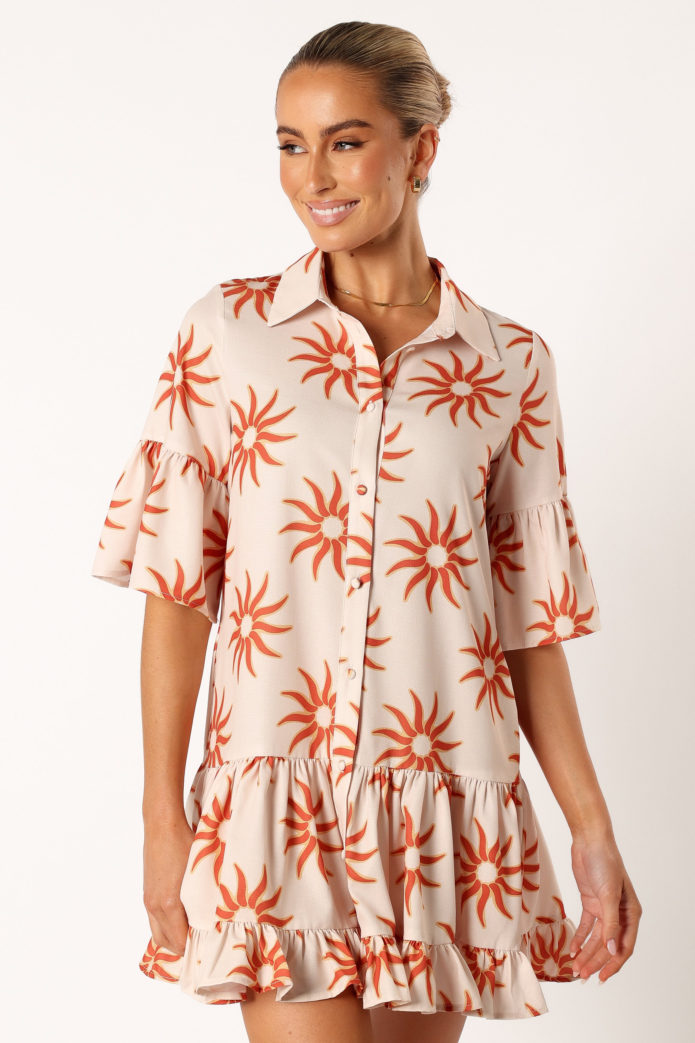 Ren Long Sleeve Mini Dress - Soleil