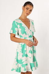 Rylan Mini Dress - Green Floral