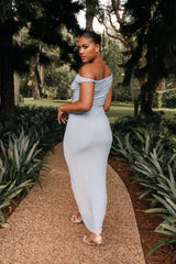 Sebastian Off Shoulder Maxi Dress - Blue