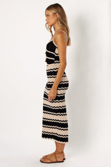 Shiloh Midi Cut Out Dress - Black/Sand