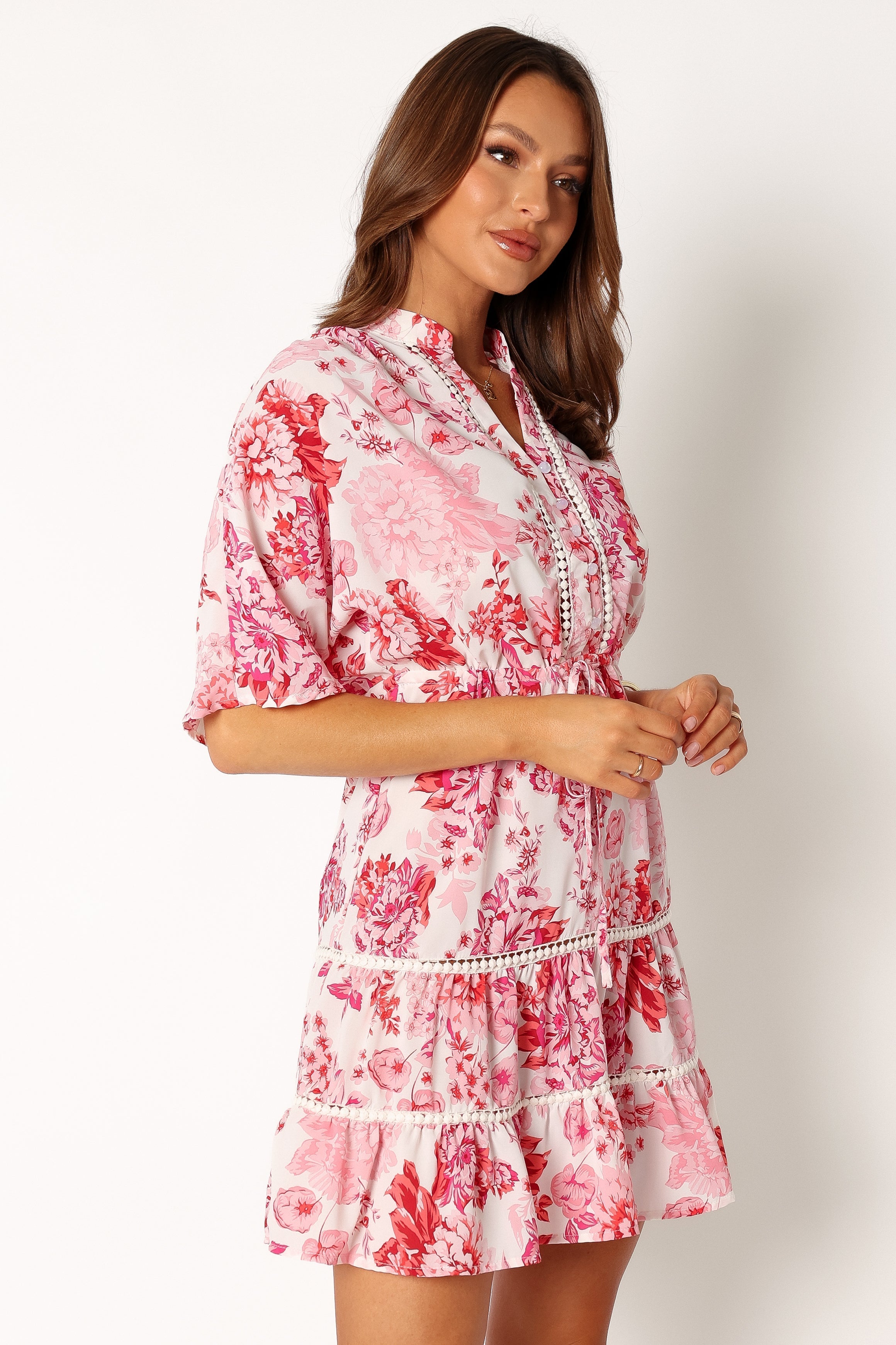 Sienna Long Sleeve Mini Dress - Pink