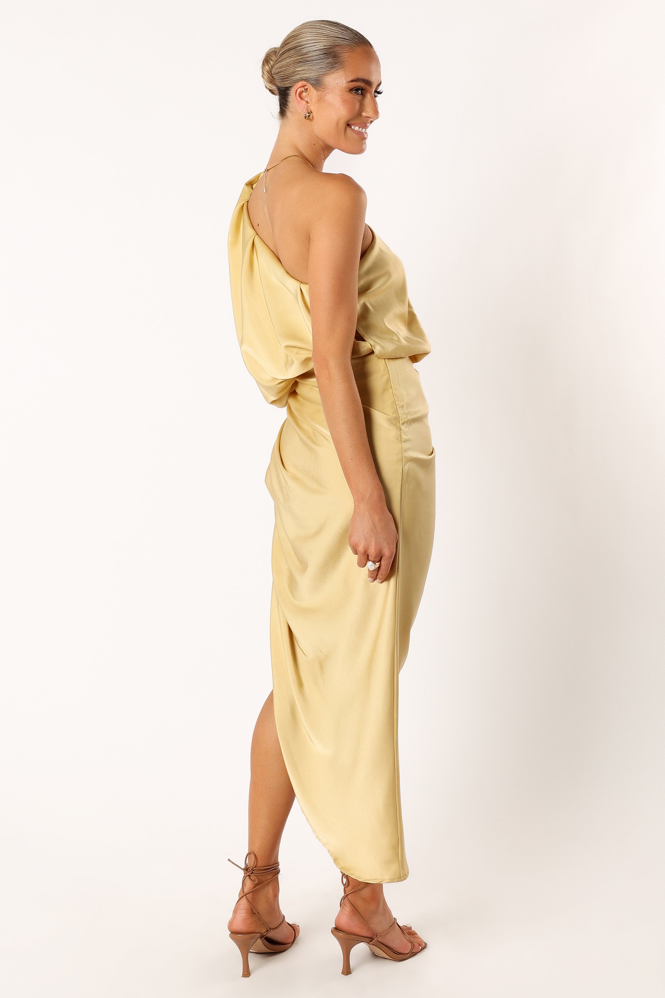 Sonny One Shoulder Midi Dress - Mustard
