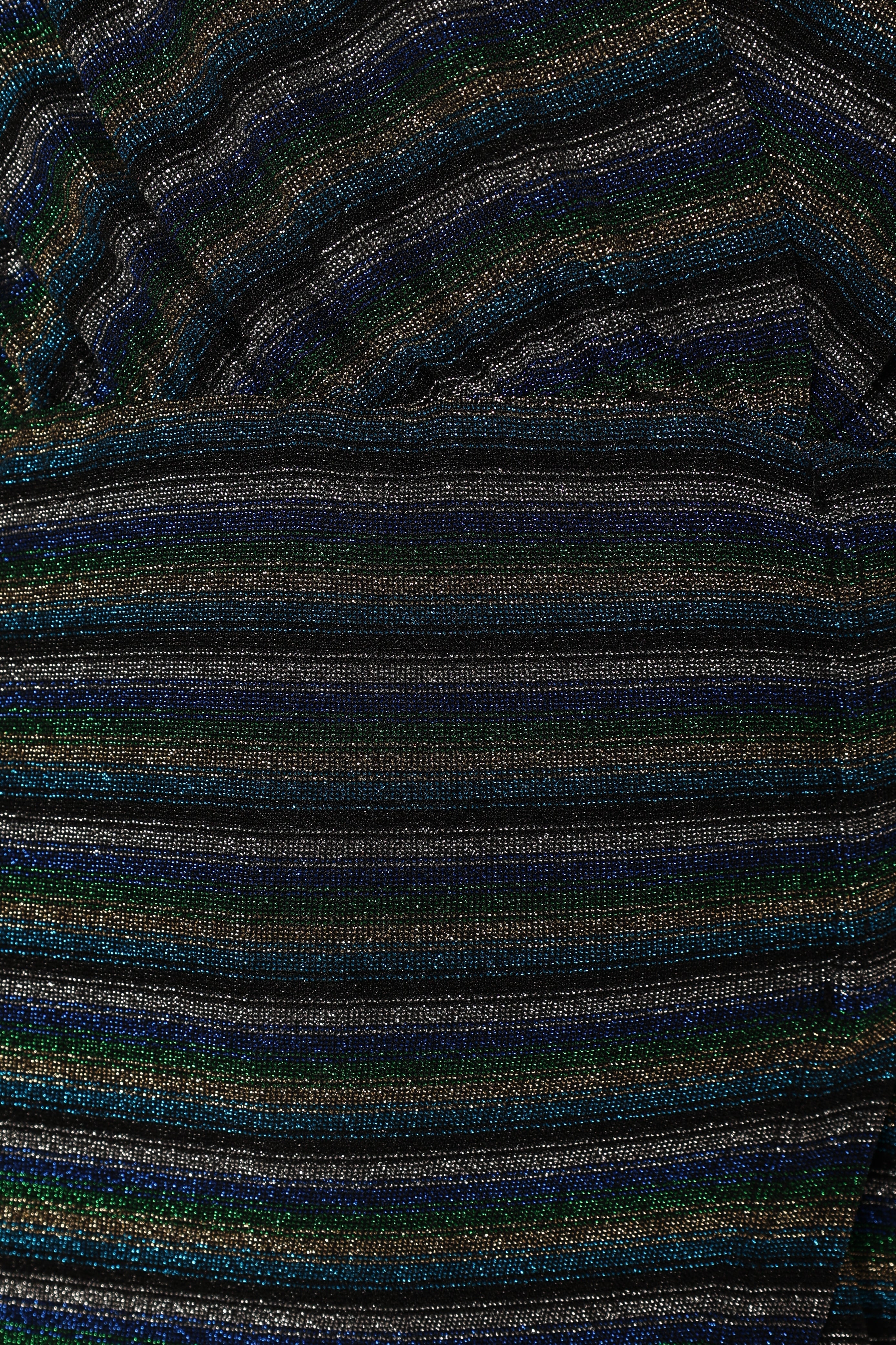 Tahlia Wrap Midi Dress - Blue Gold Stripe