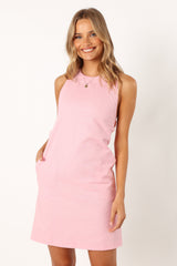 Tai Bow Back Mini Dress - Pink