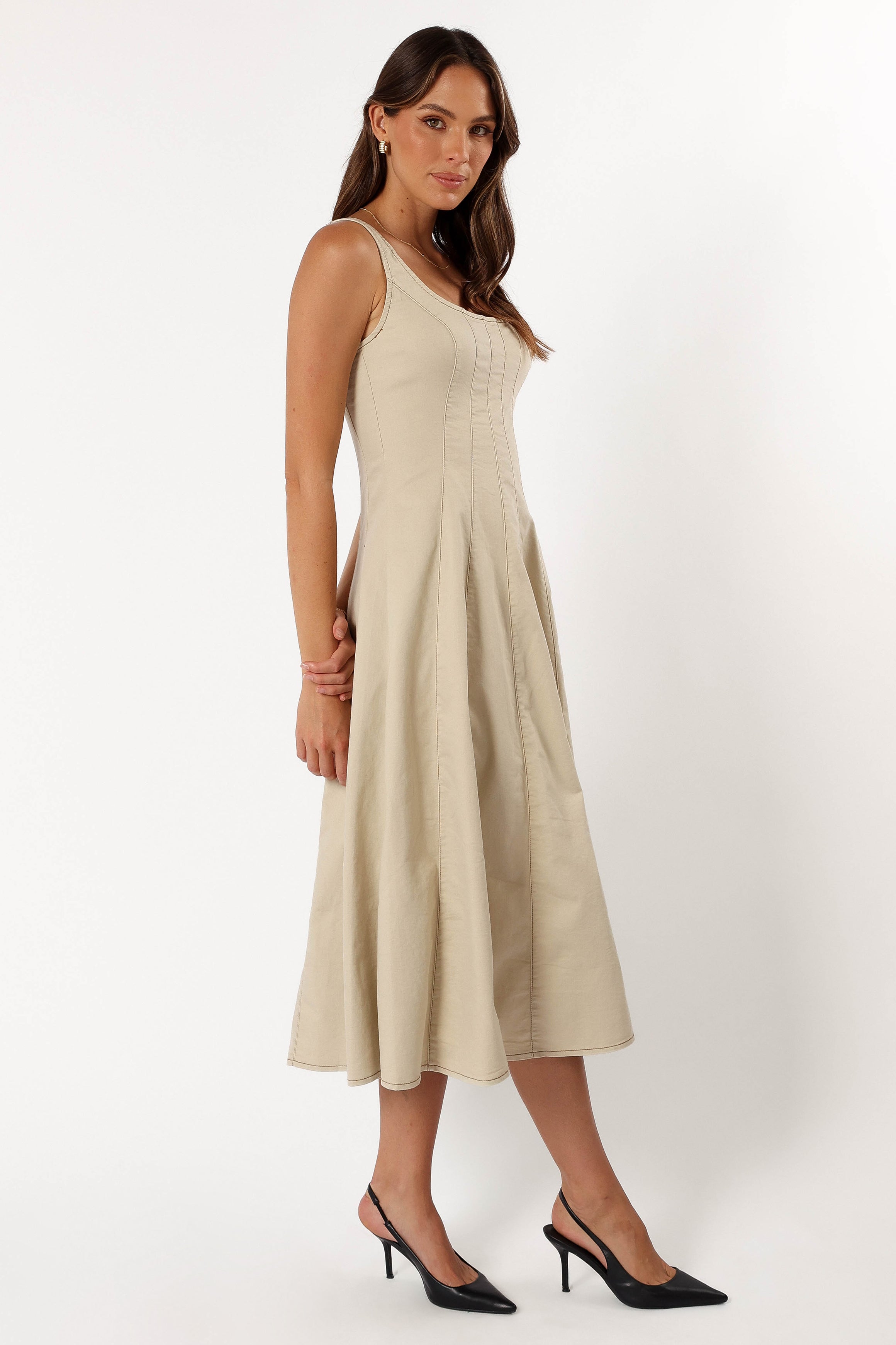 Una Midi Dress - Beige