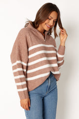 Miranda Knit Sweater - Taupe