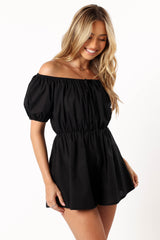 Destiny Off Shoulder Romper - Black