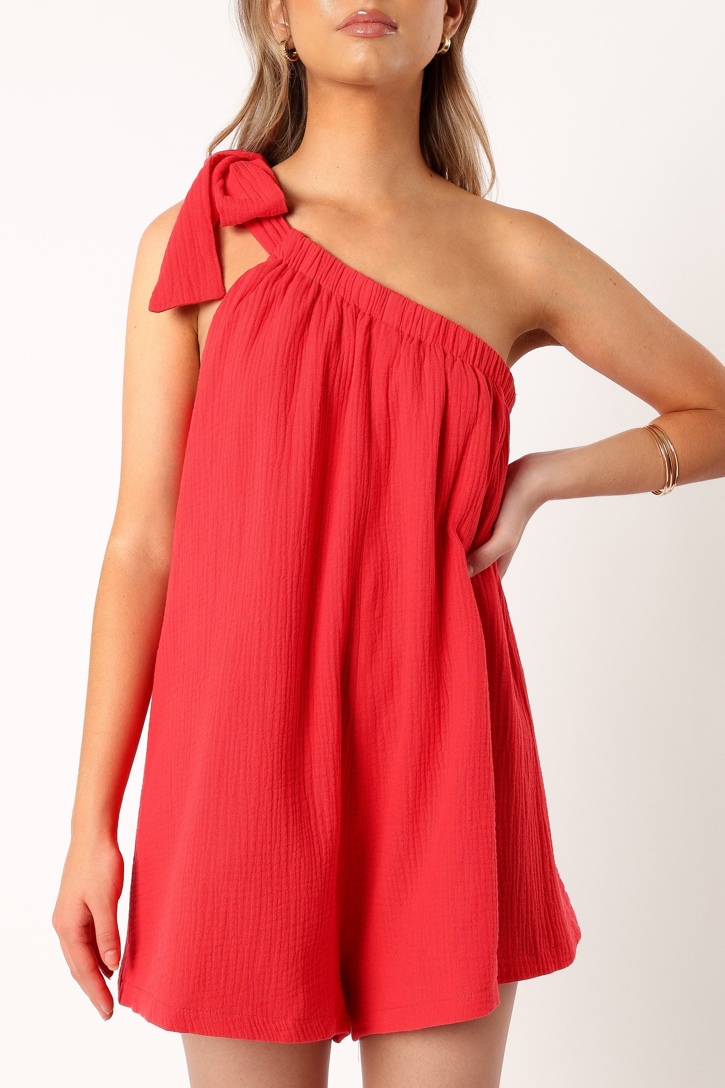 Miffy One Shoulder Romper - Red