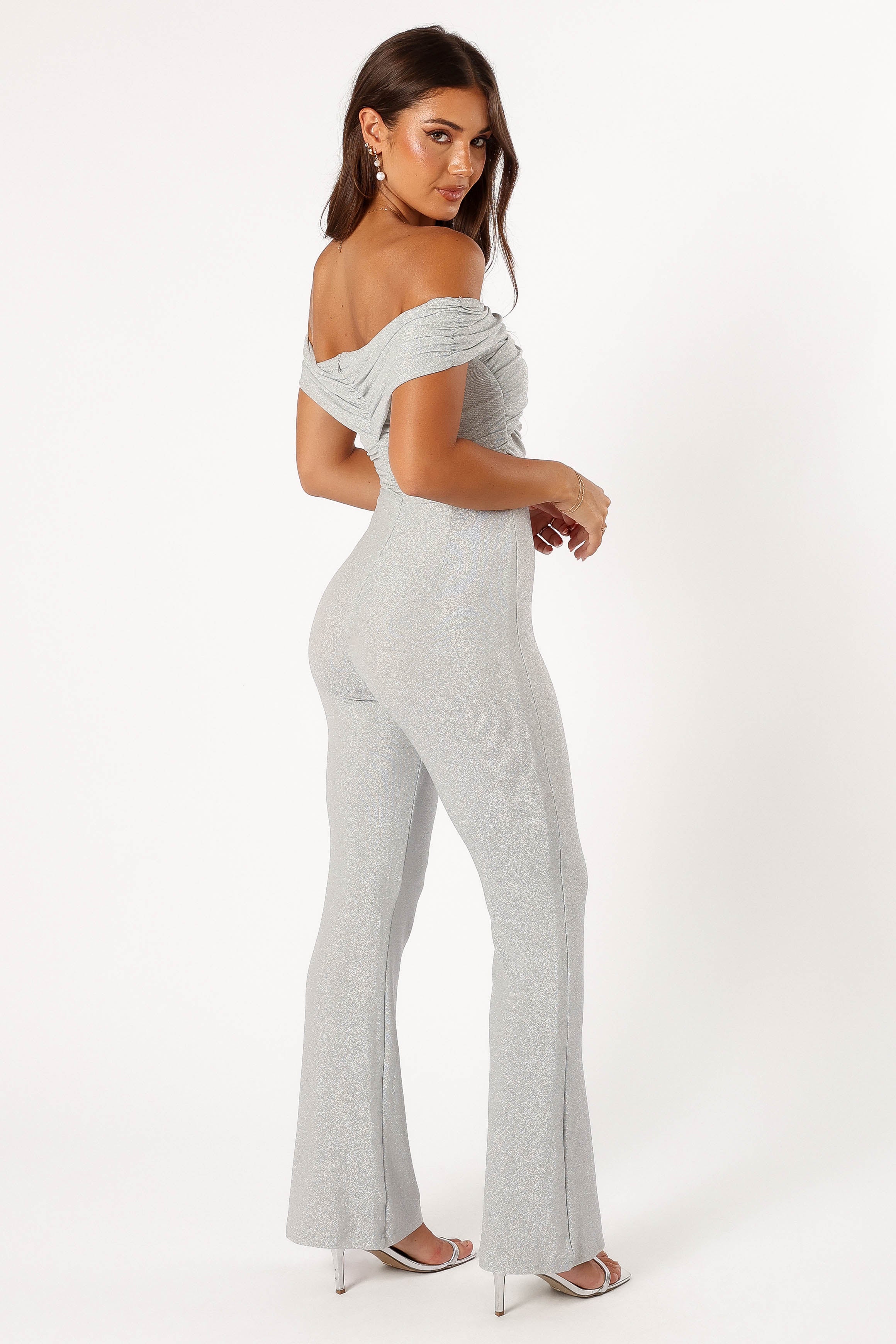 Sharnie Off Shoulder Jumpsuit - Silver