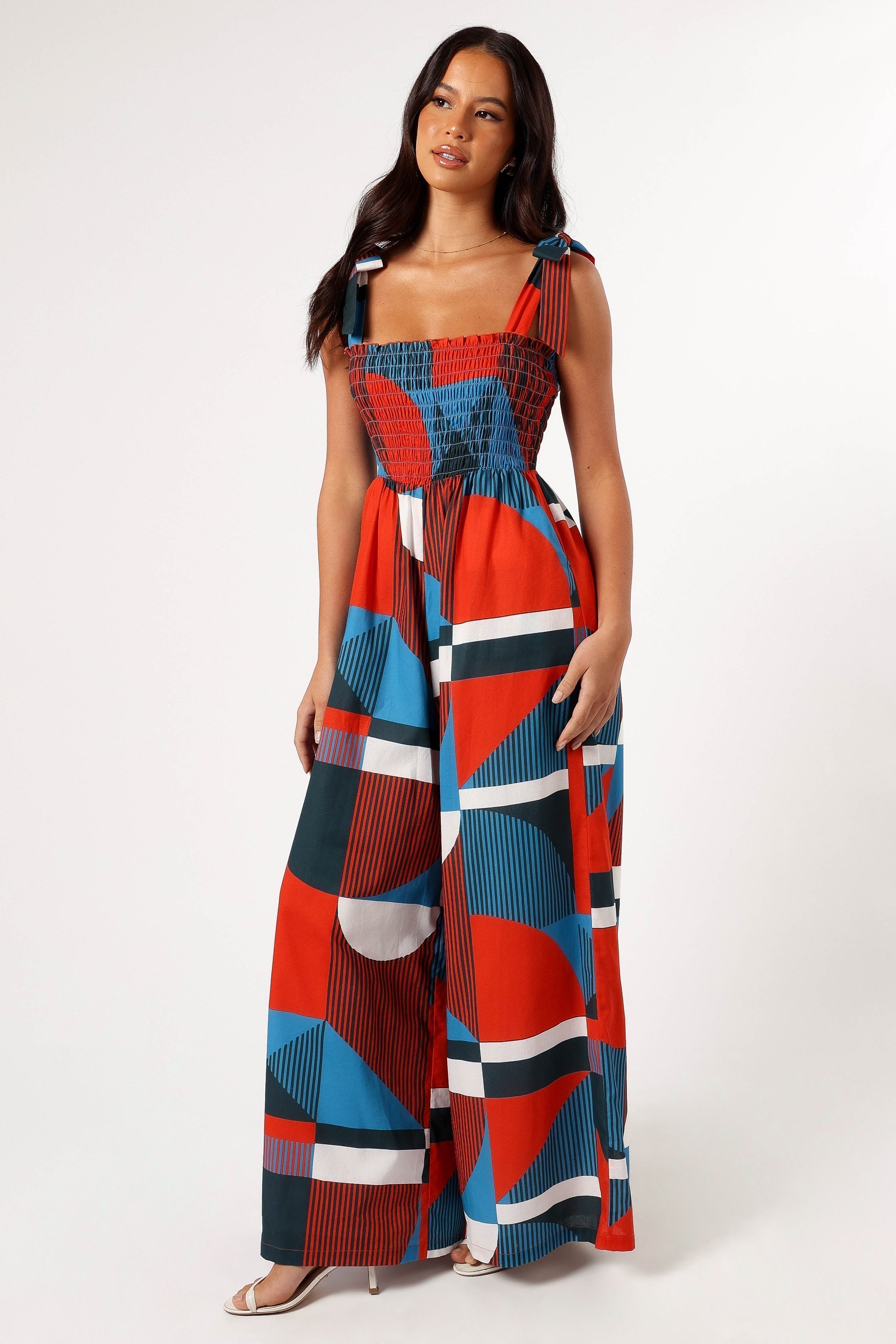 Wrenley Jumpsuit - Blue Geo