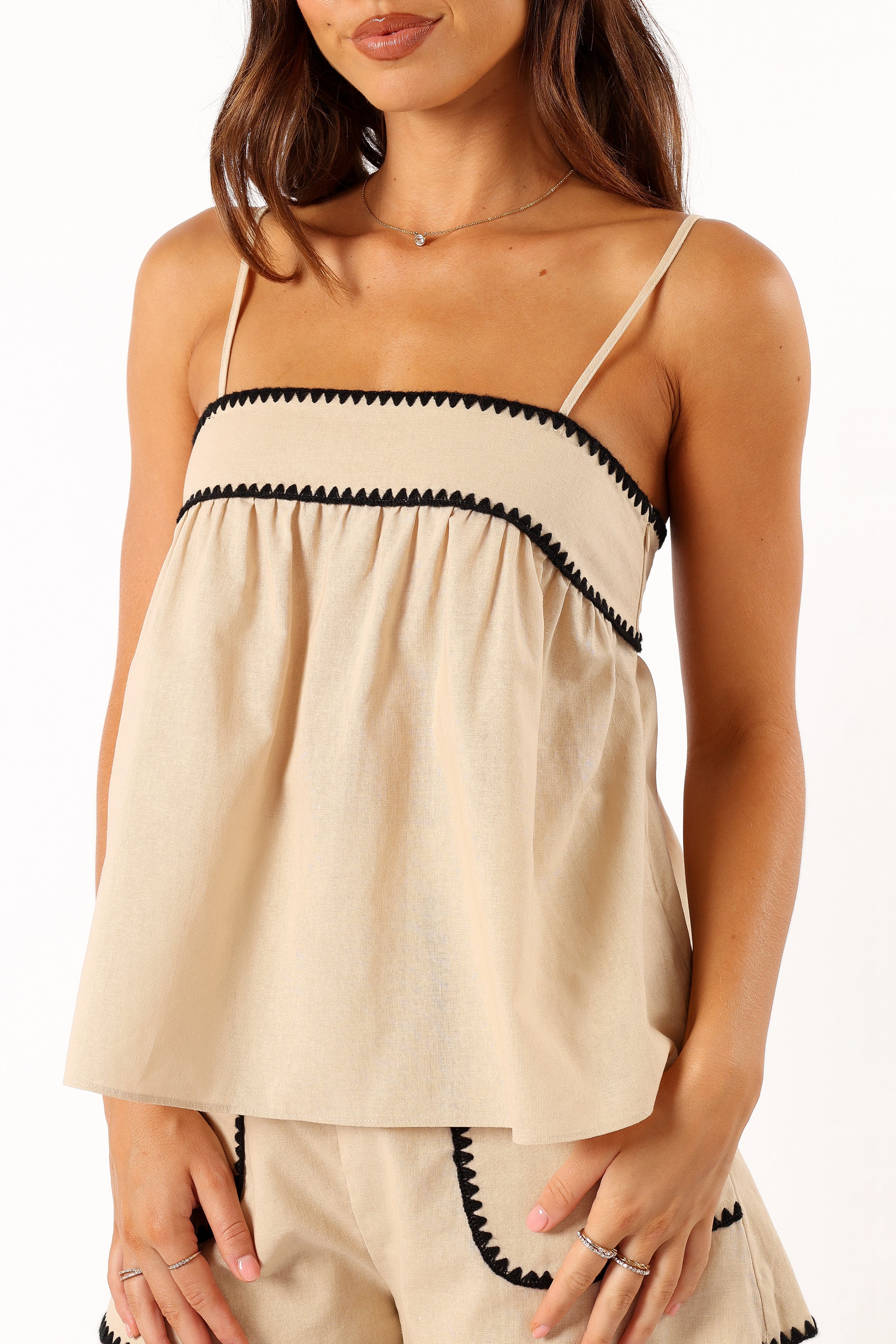 Lila Short Set - Cream Black