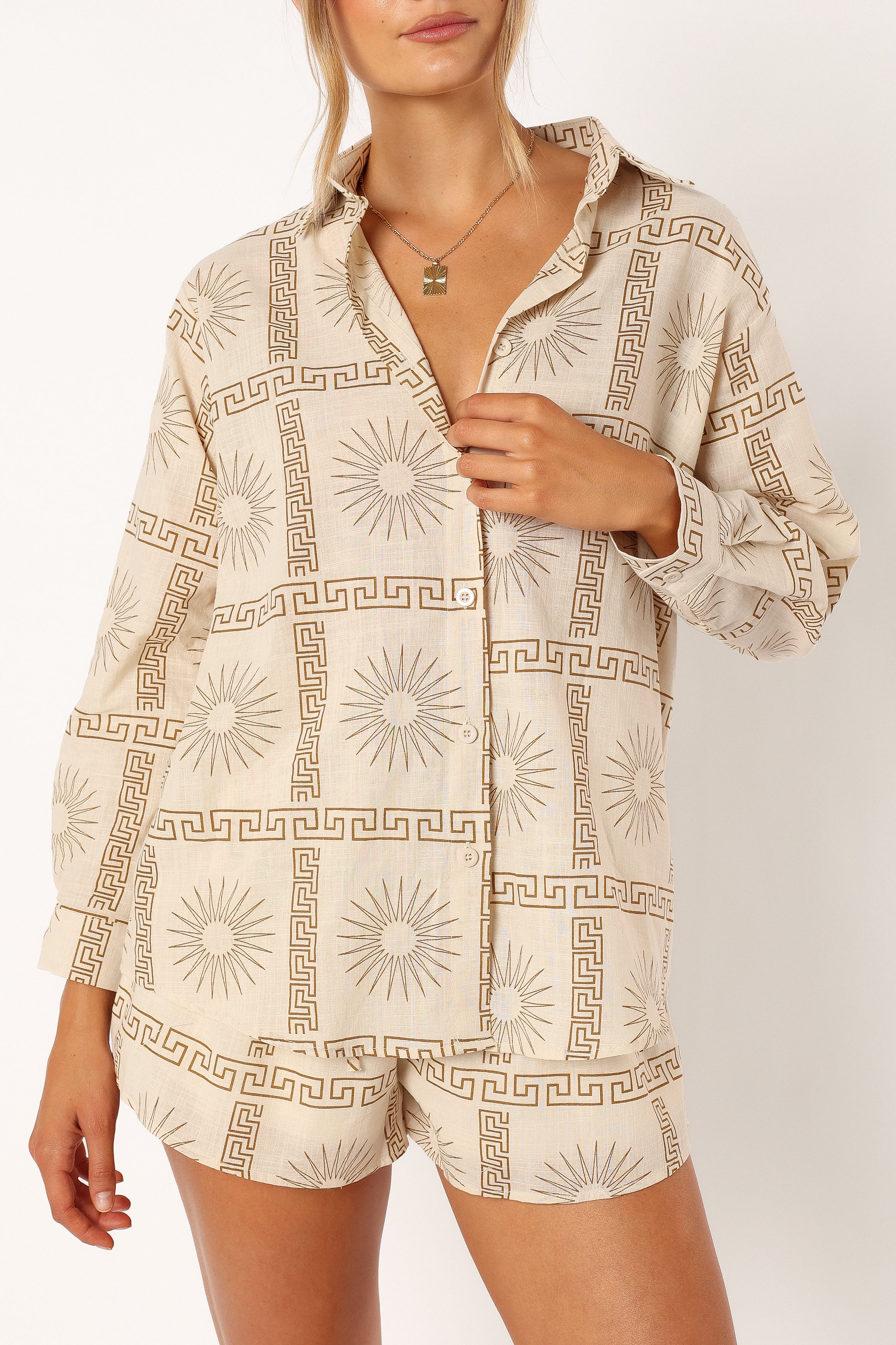 Penny Short Set - Beige Print