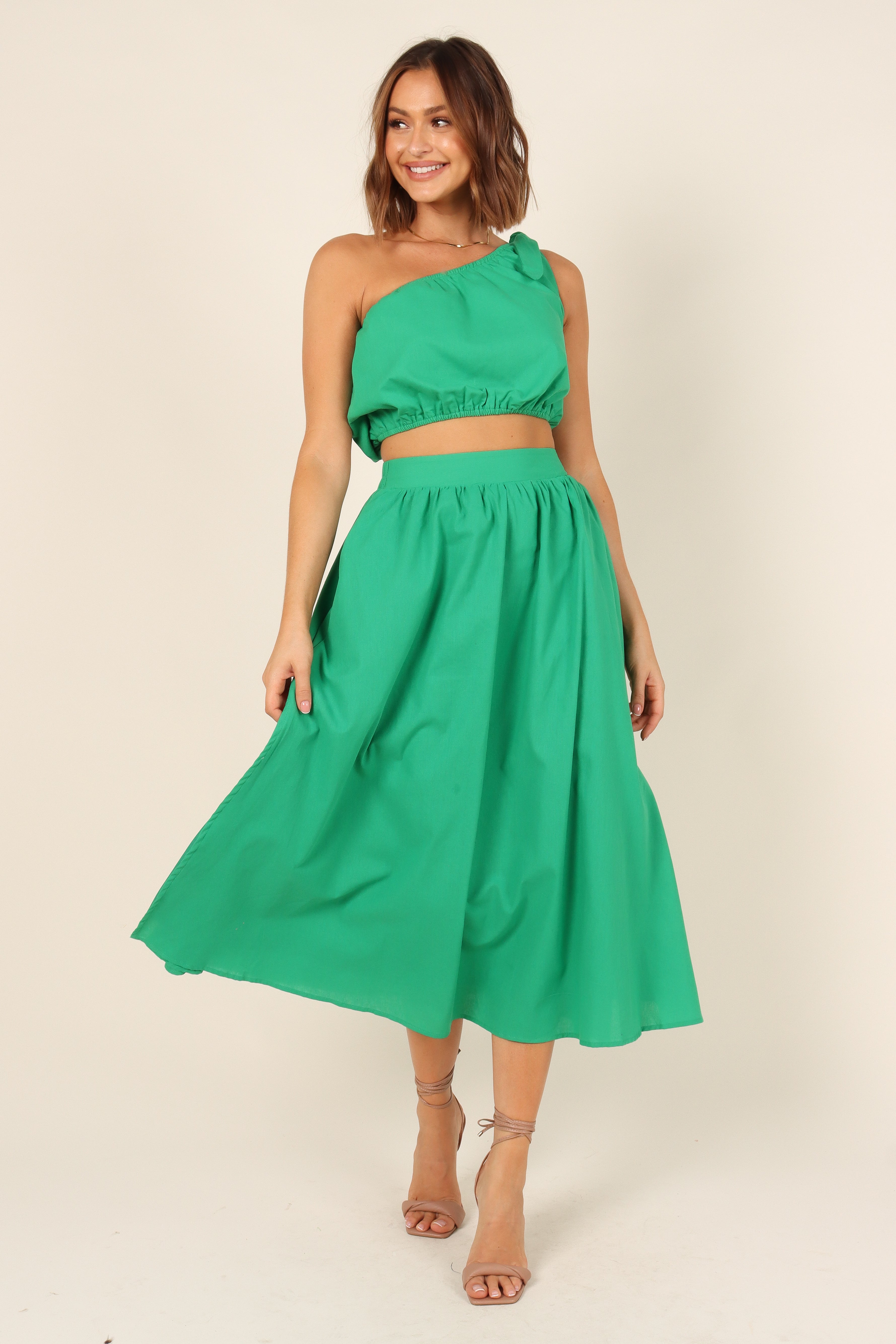 Isla One Shoulder Top - Green